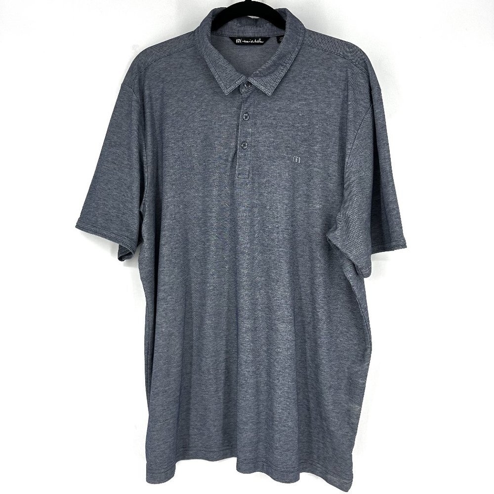 Travis Mathew Pima Cotton Golf Short Sleeve‎ Polo Shirt Blue XXL
